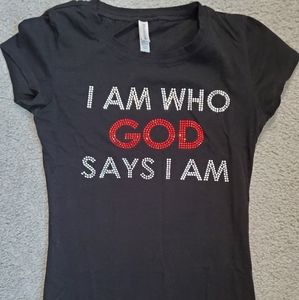 Rhinestone tshirt, I am who God says I am